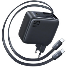 Сетевое зарядное устройство Baseus EnerCore CJ21 PD67W with retractable cables (3USB-C) (E0121D) - Cosmic Black