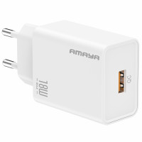 Мережевий зарядний пристрій Amaya E222S QC3.0 18W (1USB-A) White