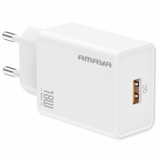 Мережевий зарядний пристрій Amaya E222S QC3.0 18W (1USB-A) White