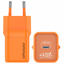 Мережевий зарядний пристрій Amaya E450S PD45W GaN (1USB-C) Orange