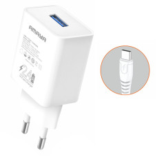 Мережевий зарядний пристрій Amaya C3 2.4A (1USB-A) + кабель USB to Type-C White