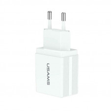 Сетевое зарядное устройство (зарядка) USAMS US-CC090 T24 2.1A Dual USB Travel Charger （EU） - Белый