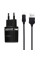 Мережевий зарядний пристрій Hoco C12 Charger + Cable Lightning 2.4A 2USB - Чорний - фото