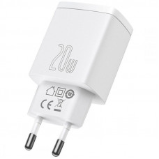 Мережевий зарядний пристрій Baseus Compact Quick Charger 20W QC+ PD (Type-C + 1USB) (CCXJ-B) - White