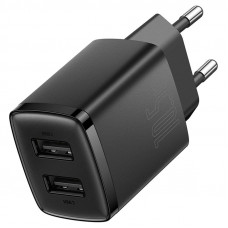 Мережевий зарядний пристрій Baseus Compact 10.5W (2USB) (CCXJ01) - Чорний