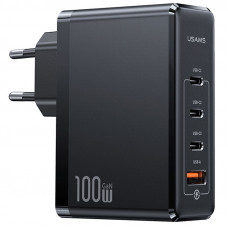 Мережевий зарядний пристрій Usams US-CC163 T50 100W 4 Ports ACCC GaN Fast Charger - Black