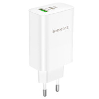 Мережевий зарядний пристрій (зарядка) Borofone BN10 Sunlight PD65W (1USB-A/1C) - White