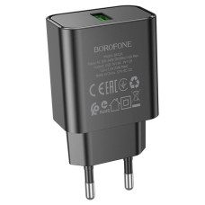 Сетевое зарядное устройство (зарядка) Borofone BA72A Spring QC3.0 (1USB-A) - Black