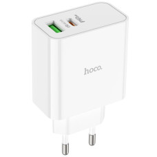 Мережевий зарядний пристрій (зарядка) Hoco C113A Awesome PD65W (1USB-A/1C) - White