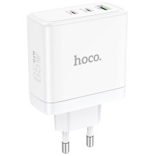 Сетевое зарядное устройство (зарядка) Hoco N30 Glory PD65W (2Type-C/1USB) - White