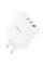 Сетевое зарядное устройство (зарядка) Hoco N30 Glory PD65W (2Type-C/1USB) - White - фото