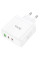 Сетевое зарядное устройство (зарядка) Hoco N30 Glory PD65W (2Type-C/1USB) - White - фото