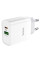 Мережевий зарядний пристрій (зарядка) Hoco C80A Plus Rapido PD20W+QC3.0 (1USB-A/1C) - White - фото