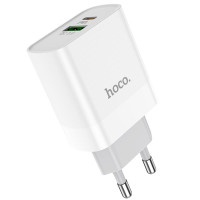 Сетевое зарядное устройство (зарядка) Hoco C80A Plus Rapido PD20W+QC3.0 (1USB-A/1C) - White