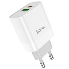 Мережевий зарядний пристрій (зарядка) Hoco C80A Plus Rapido PD20W+QC3.0 (1USB-A/1C) - White