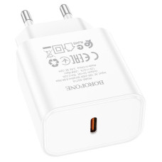 Мережевий зарядний пристрій (зарядка) Borofone BA71A PD20W (1USB-C) - Білий