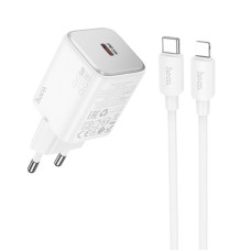 Caricatore da rete Hoco N40 Mighty PD20W (1USB-C) + cavo Type-C to Lightning - White