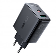 Сетевое зарядное устройство (зарядка) Acefast A5 PD32W GaN (USB-C+USB-A) - Black