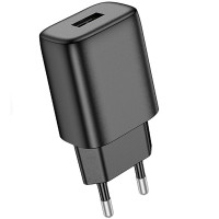 Сетевое зарядное устройство (зарядка) Hoco C134A Solid 12W (1USB-A) - Black