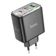 Мережевий зарядний пристрій (зарядка) Hoco CS44A Smart PD65W (1USB-A/2С) - Black