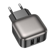 Мережевий зарядний пристрій (зарядка) Borofone BAS51A Absolute 12W (2USB-A) - Black
