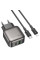 Мережевий зарядний пристрій (зарядка) Borofone BAS54A Absolute PD20W+QC3.0 (1USB-A/1C) + кабель Type-C to Lightning - Black - фото