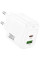 Мережевий зарядний пристрій (зарядка) Hoco CS55A Surplus PD30W+QC3.0 (1USB-A/1C) - White - фото