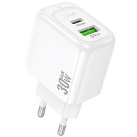 Сетевое зарядное устройство (зарядка) Hoco CS55A Surplus PD30W+QC3.0 (1USB-A/1C) - White