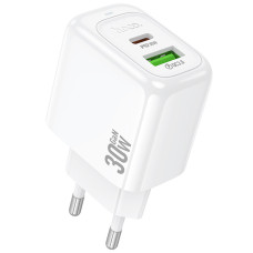 Мережевий зарядний пристрій (зарядка) Hoco CS55A Surplus PD30W+QC3.0 (1USB-A/1C) - White