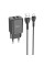 Мережевий зарядний пристрій (зарядка) Hoco N25 Maker (2USB-A) + USB to MicroUSB - Black - фото