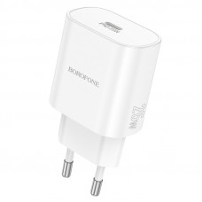 Сетевое зарядное устройство (зарядка) Borofone BA82A Platinum PD25W (1USB-C) - White