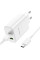 Мережевий зарядний пристрій (зарядка) Borofone BN10 Sunlight PD65W (1USB-A/1C) + кабель Type-C to Type-C - White - фото