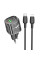 Мережевий зарядний пристрій (зарядка) Borofone BN17 Sunlight PD20W+QC3.0 (1USB-A/1C) + кабель Type-C to Lightning - Transparent black - фото