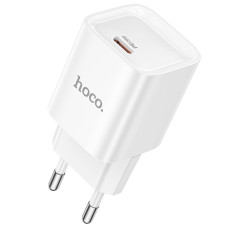 Мережевий зарядний пристрій (зарядка) Hoco C146A Charm PD20W (1USB-C) - White