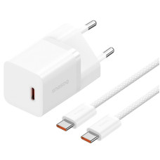Мережевий зарядний пристрій Baseus GaN5 Fast Charger mini PD30W (1USB-C) + кабель Type-C to Type-C (P10110902) Moon White