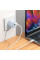 Сетевое зарядное устройство (зарядка) Borofone BA94A Lustrous PD30W+QC3.0 (1USB-A/1C) + кабель Type-C to Type-C - Blue - фото