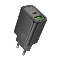 Caricatore da rete Hoco N61 Gentle PD20W+QC3.0 (1USB-A/1C) - Black