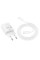 Мережевий зарядний пристрій (зарядка) Hoco N63 Gentle PD30W+QC3.0 (1USB-A/1C) + кабель Type-C to Type-C - White - фото
