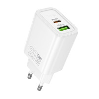 Caricatore da rete Hoco N61 Gentle PD20W+QC3.0 (1USB-A/1C) - White