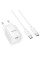 Мережевий зарядний пристрій (зарядка) Hoco C146A Charm PD20W (1USB-C) + кабель Type-C to Type-C - White - фото