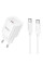 Мережевий зарядний пристрій (зарядка) Hoco C146A Charm PD20W (1USB-C) + кабель Type-C to Type-C - White - фото