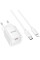 Мережевий зарядний пристрій (зарядка) Hoco C146A Charm PD20W (1USB-C) + кабель Type-C to Lightning - White - фото