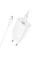 Мережевий зарядний пристрій (зарядка) Hoco C143A Benefit PD20W (1USB-C) + кабель Type-C to Type-C - White - фото