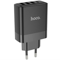 Мережевий зарядний пристрій (зарядка) Hoco C127A Intelligent PD45W (3USB-A/1C) - Black