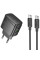 Мережевий зарядний пристрій (зарядка) Hoco CS61A Bright PD30W+QC3.0 (1USB-A/1C) + кабель Type-C to Type-C - Black - фото