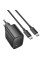 Мережевий зарядний пристрій (зарядка) Hoco CS61A Bright PD30W+QC3.0 (1USB-A/1C) + кабель Type-C to Type-C - Black - фото