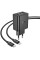 Мережевий зарядний пристрій (зарядка) Hoco N50 Scenery PD45W (1USB-A/2C) + кабель Type-C to Type-C - Black - фото