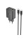 Мережевий зарядний пристрій (зарядка) Hoco N50 Scenery PD45W (1USB-A/2C) + кабель Type-C to Type-C - Black - фото