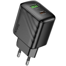 Мережевий зарядний пристрій (зарядка) Hoco CS25A Rico PD20W+QC3.0 (1USB-A/1C) - Black