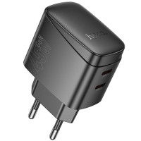 Мережевий зарядний пристрій (зарядка) Hoco CS62A Bright PD45W (2USB-C) - Black